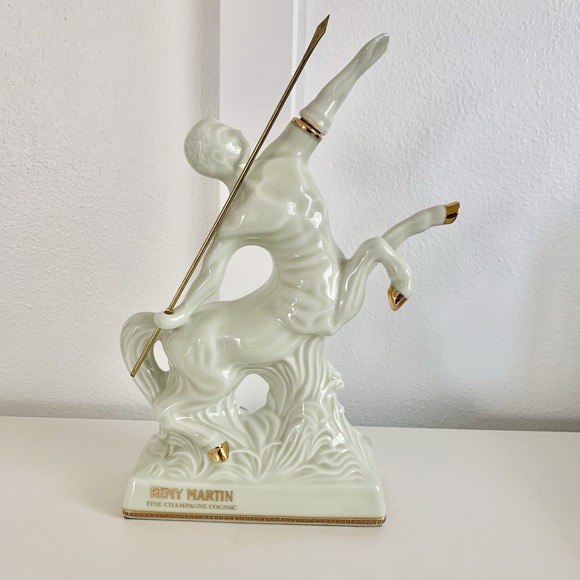 Remy Martin Other - Vintage REMY MARTIN Centaur Limoges Cognac Empty Bottle Ceramic Gold Ivory